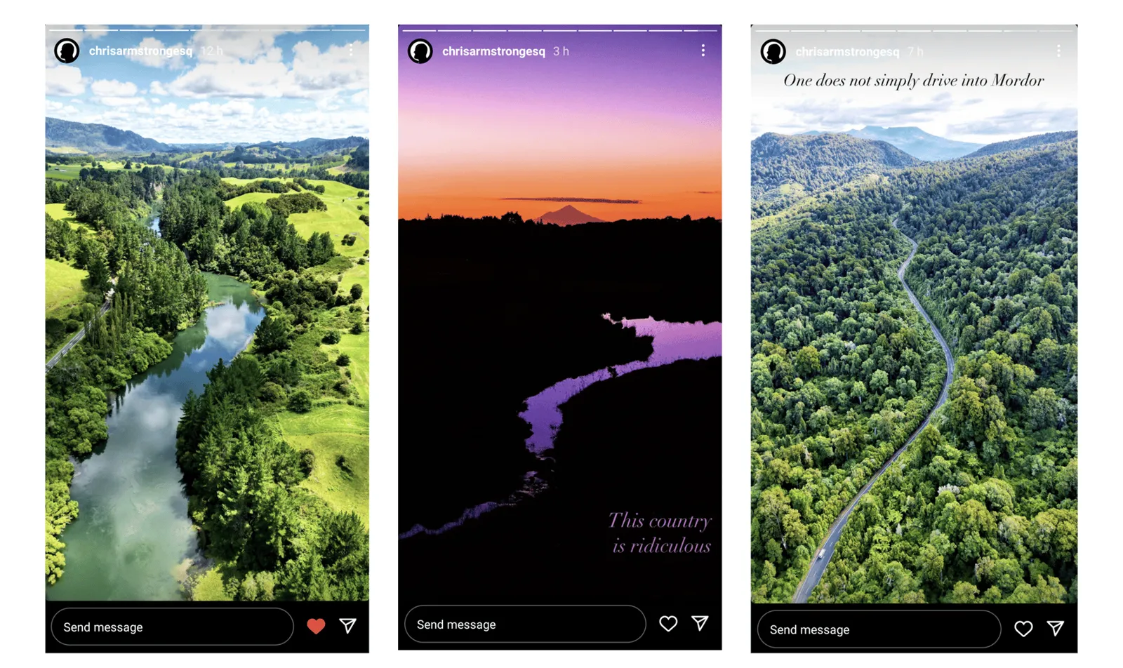 Drone photography of New Zealand landscapes.