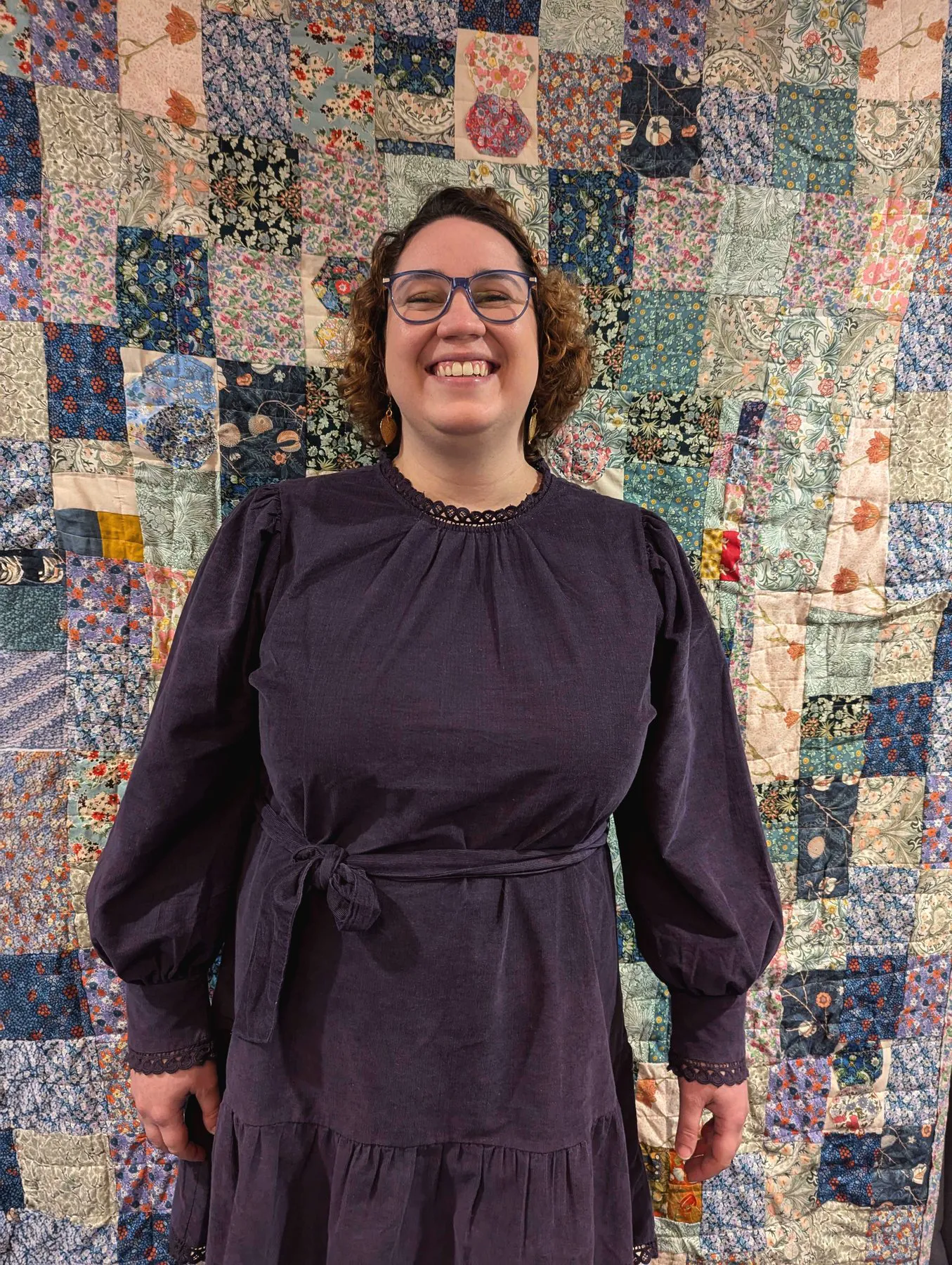 The quilt part-way through being stitched together.