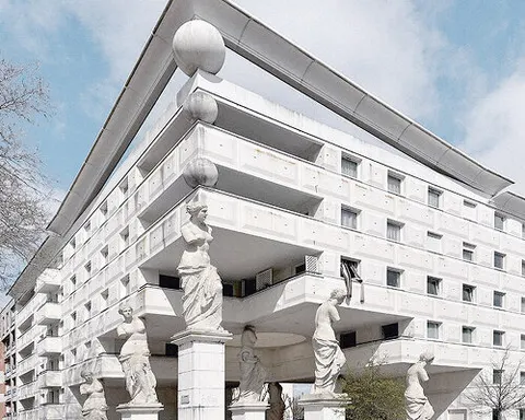 les caryatides de guyancourt: a photo essay on the postmodernist complex of suburban paris — via designboom