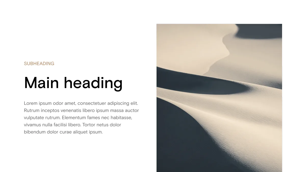 The Text left, image right template